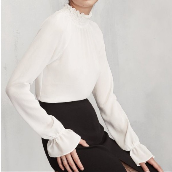 Reformation Jennings Blouse Ivory Size Small - Picture 3 of 6